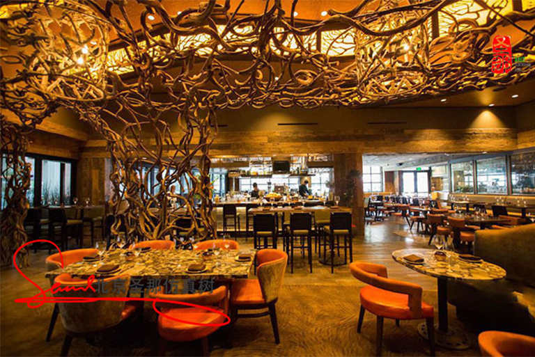 上海酒店大廳仿真樹(shù)中景觀水泥假樹(shù)多種樣式案例圖