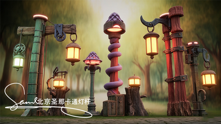 深圳多桿合一多功能卡通燈桿制作打造智慧安全環(huán)保景區(qū)