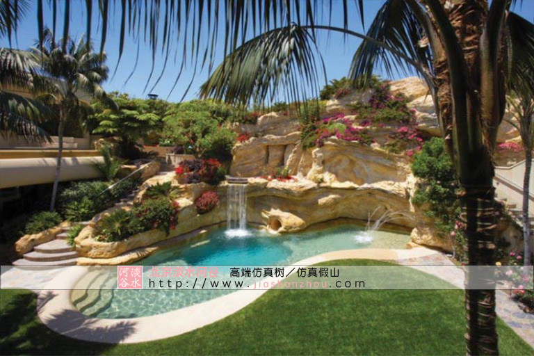 水池假山景觀魚池.jpg 水池假山景觀魚池