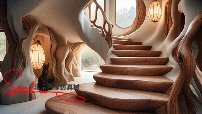 水泥仿木樓梯